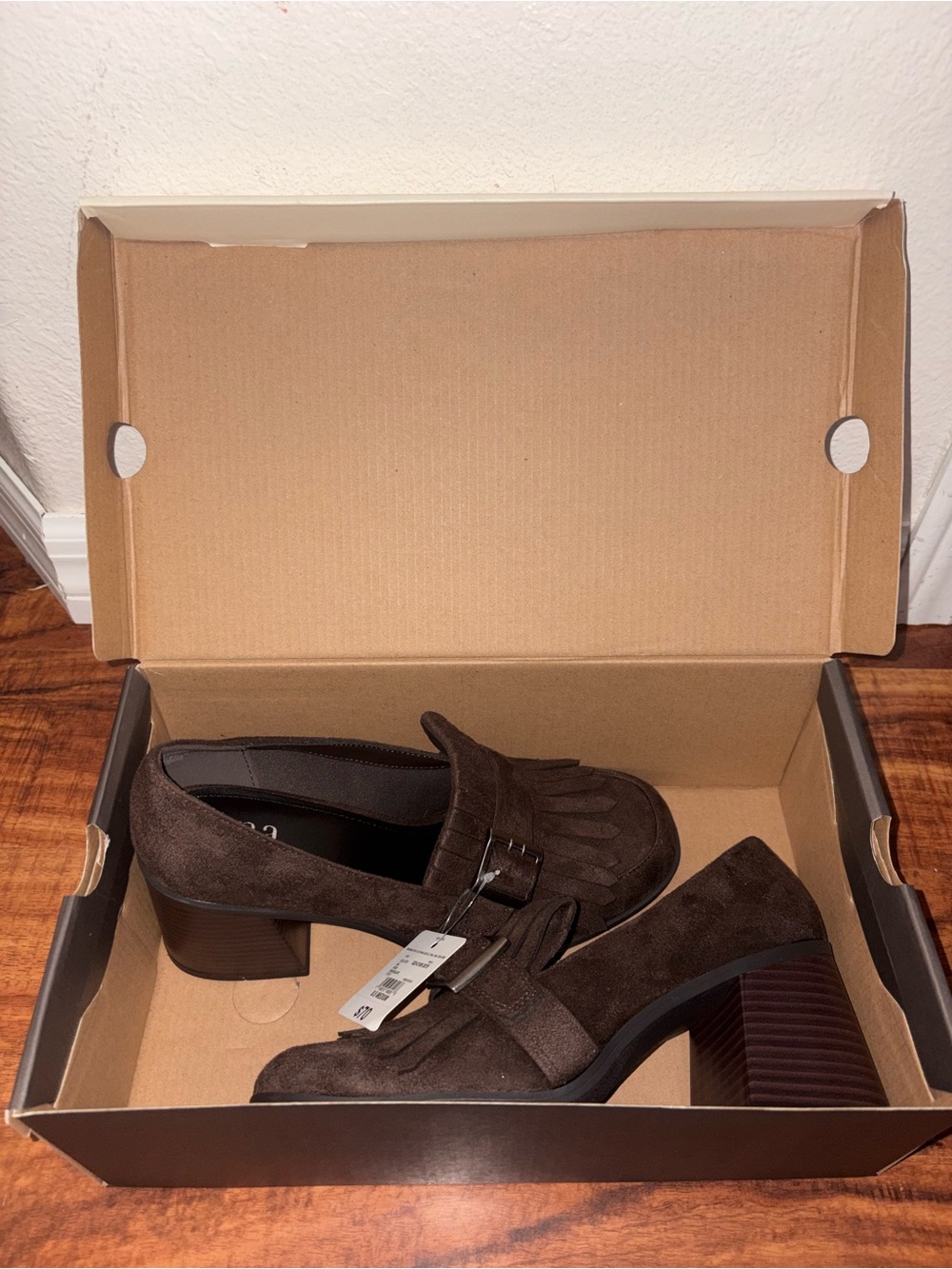 A.n.a Chocolate Loafer with Heel